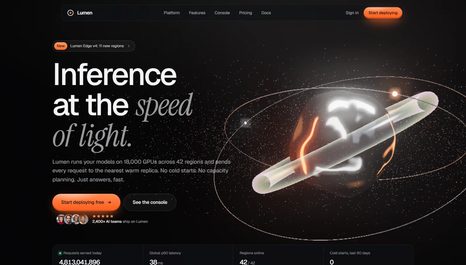 Lumen landing page